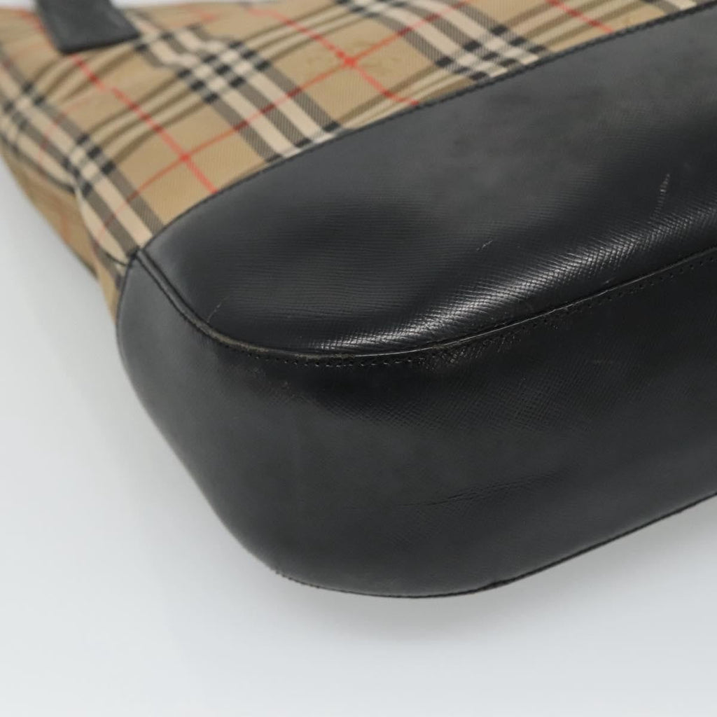 Burberry Nova Check Tote Canvas And Leather Beige Canvas Tote Bag