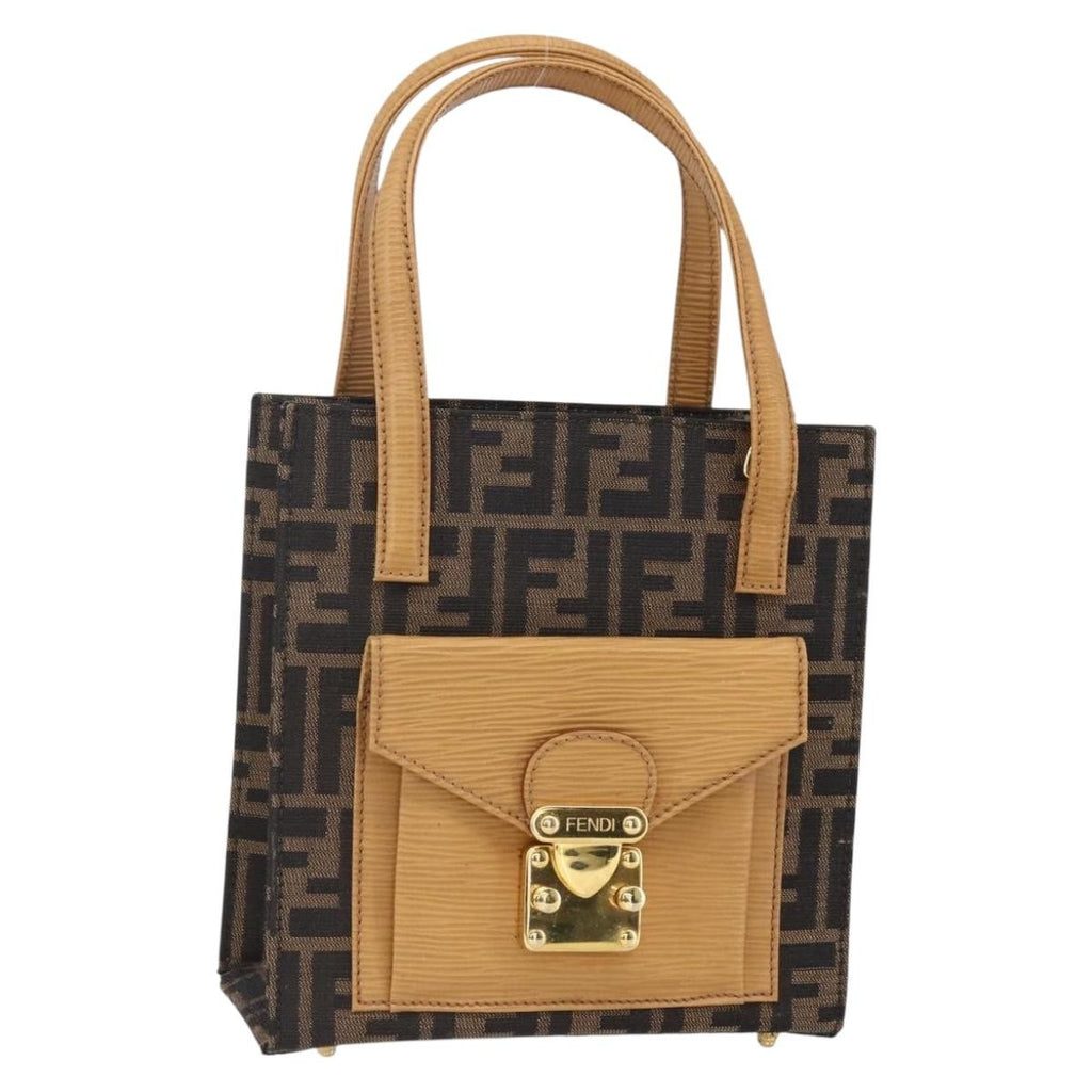 Fendi Vintage Top Handle Bag Zucca Canvas Brown Canvas Handbag