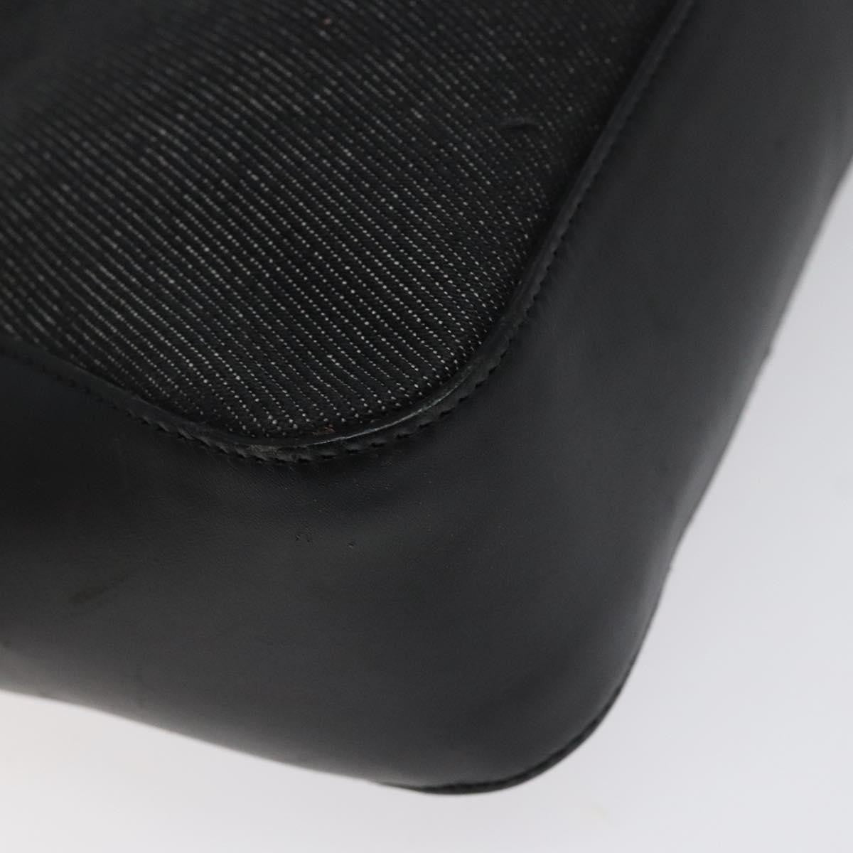 Gucci Vintage Tote Canvas Black Canvas Tote Bag Bag (Pre-Owned)
