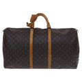Louis Vuitton Keepall Bag Monogram Canvas Brown Canvas Travel Bag