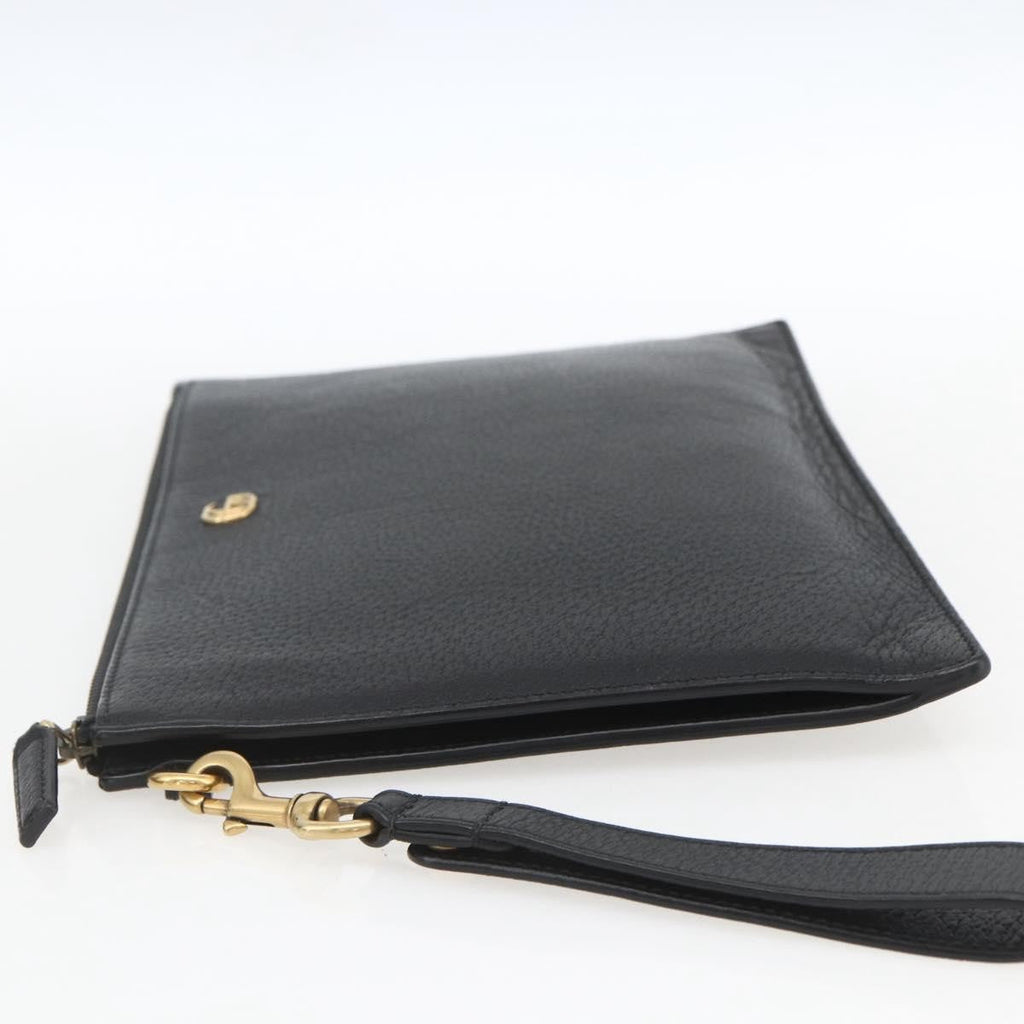 Gucci Gg Marmont Pouch Leather Black Leather Clutche & Pouche Bag (Pre-Owned)