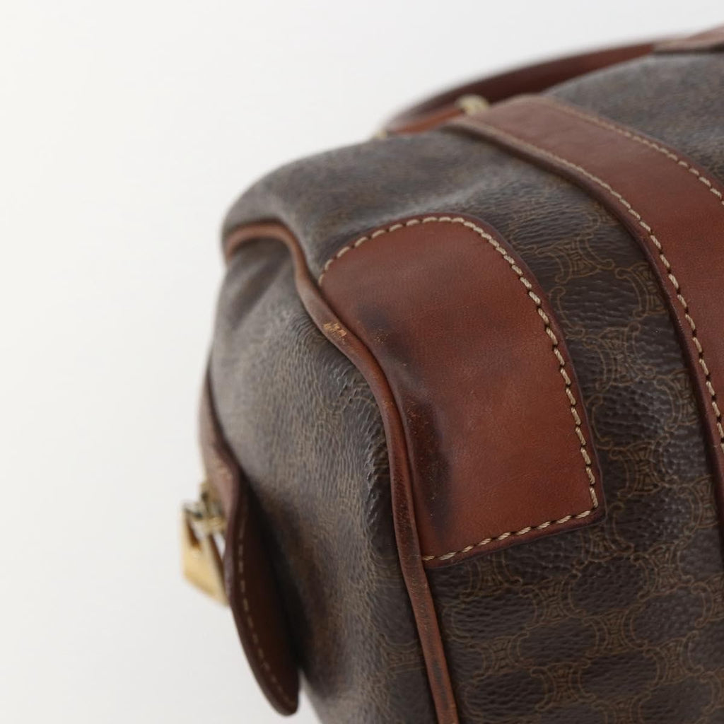 Celine Vintage Macadam Handbag Canvas And Leather Brown Canvas Shoulder Bag Bag