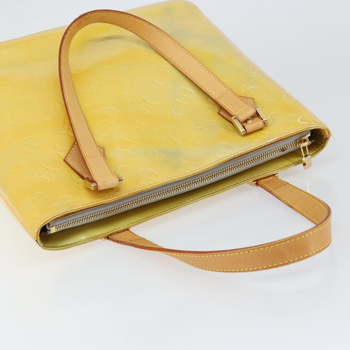 Louis Vuitton Houston Handbag Monogram Vernis Yellow Patent_Leather Tote Bag