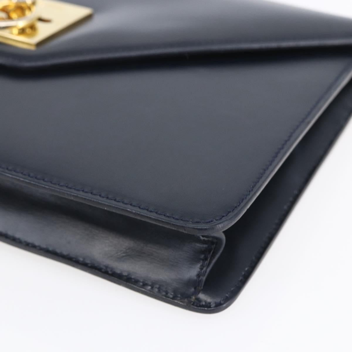 Celine Clutch Bag Leather Navy Leather Clutche & Pouche Bag