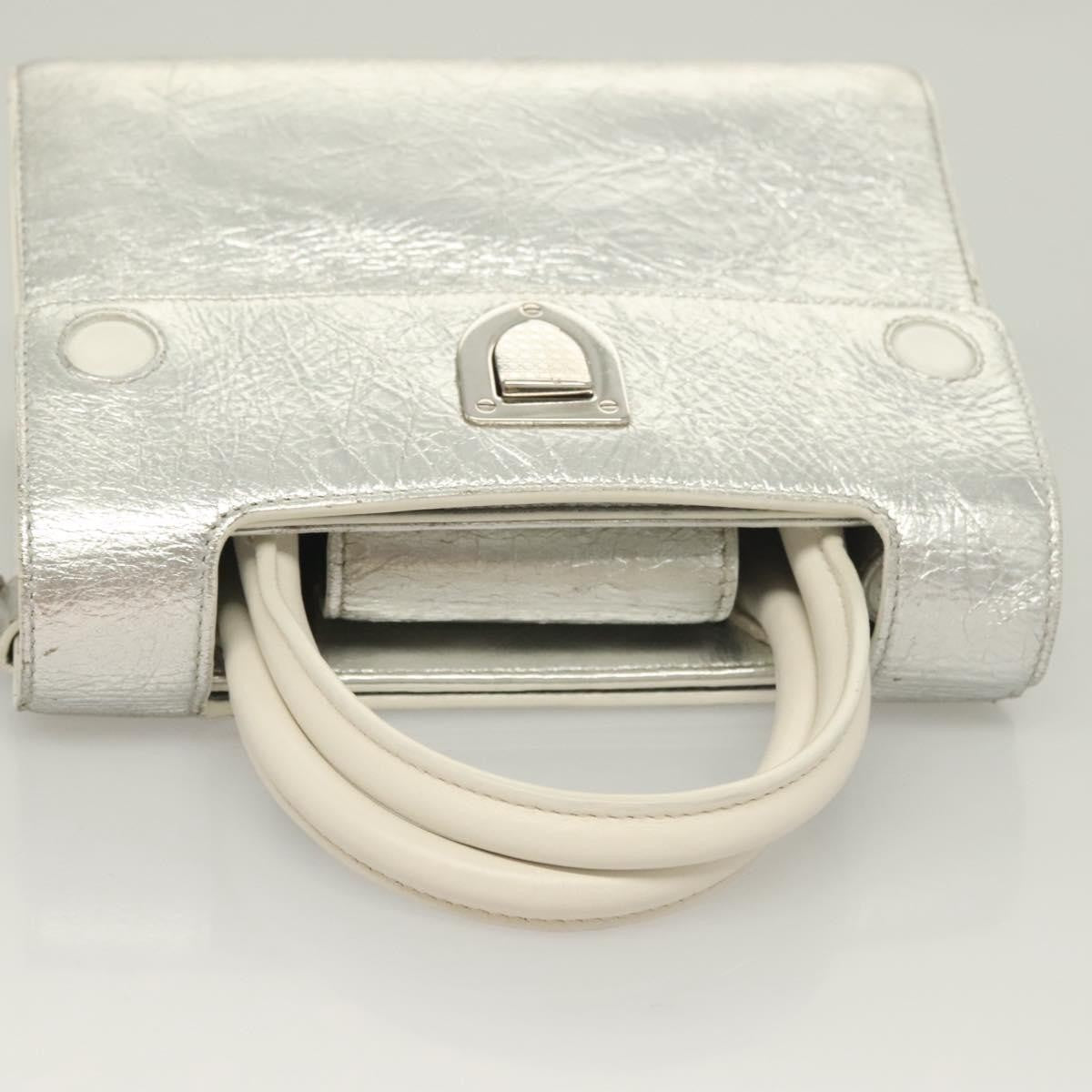 Christian Dior Diorever Bag Leather Silver Leather Bag (Pre-Owned)