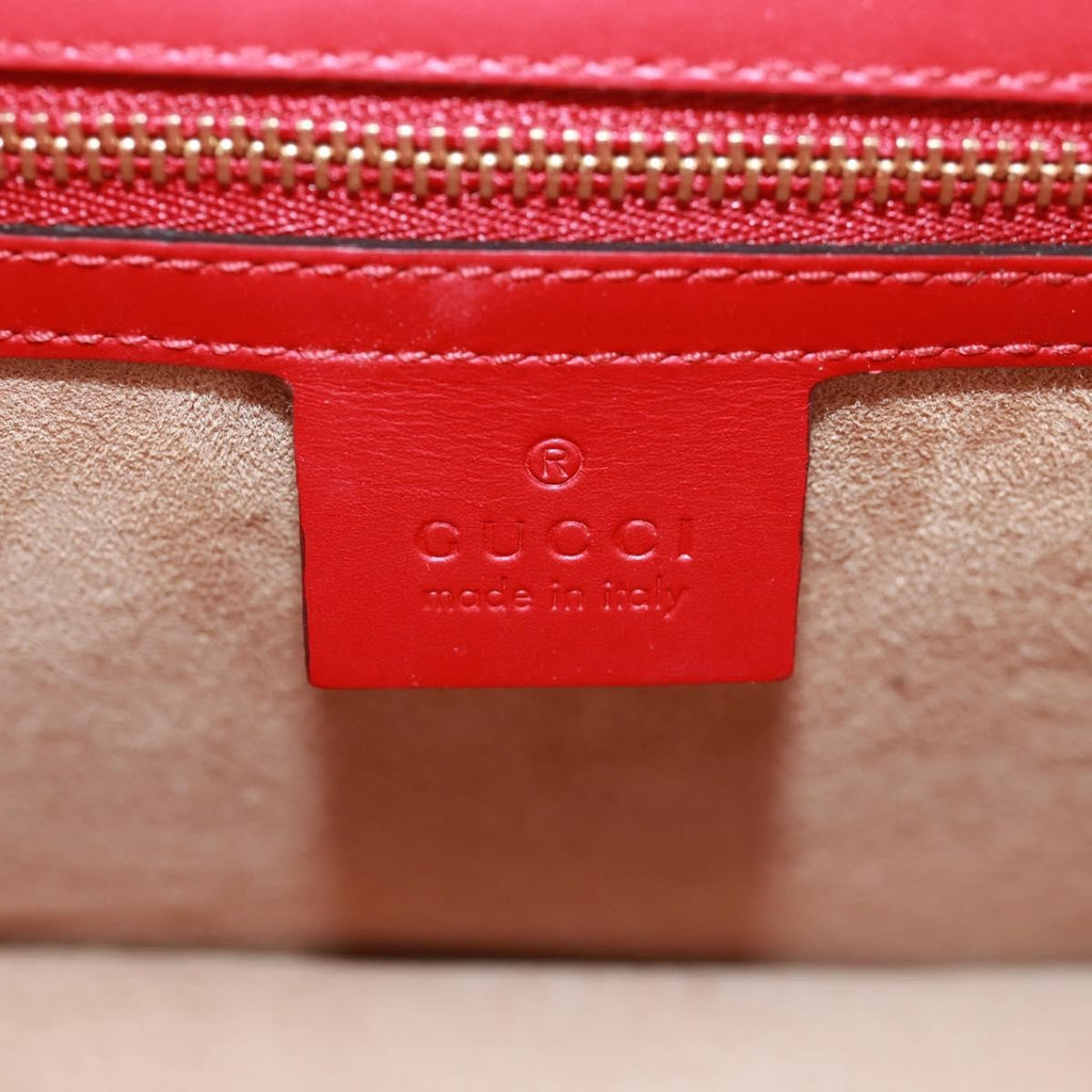 Gucci Sylvie Shoulder Bag Leather Red Leather Shoulder Bag Bag (Pre-Owned)