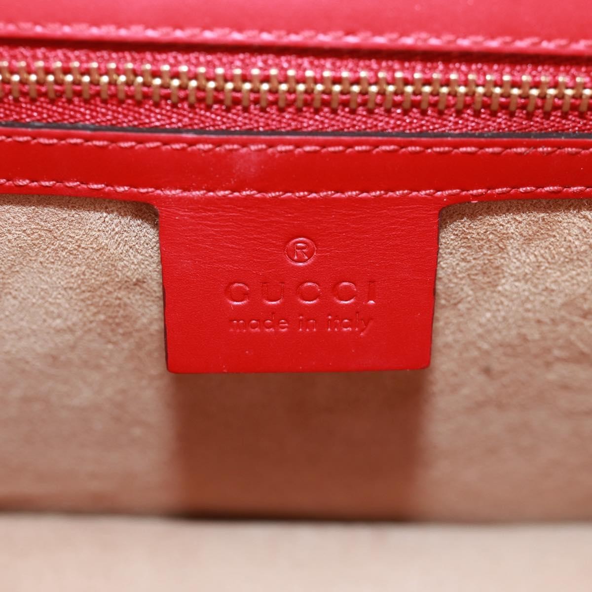Gucci Sylvie Shoulder Bag Leather Red Leather Shoulder Bag Bag (Pre-Owned)