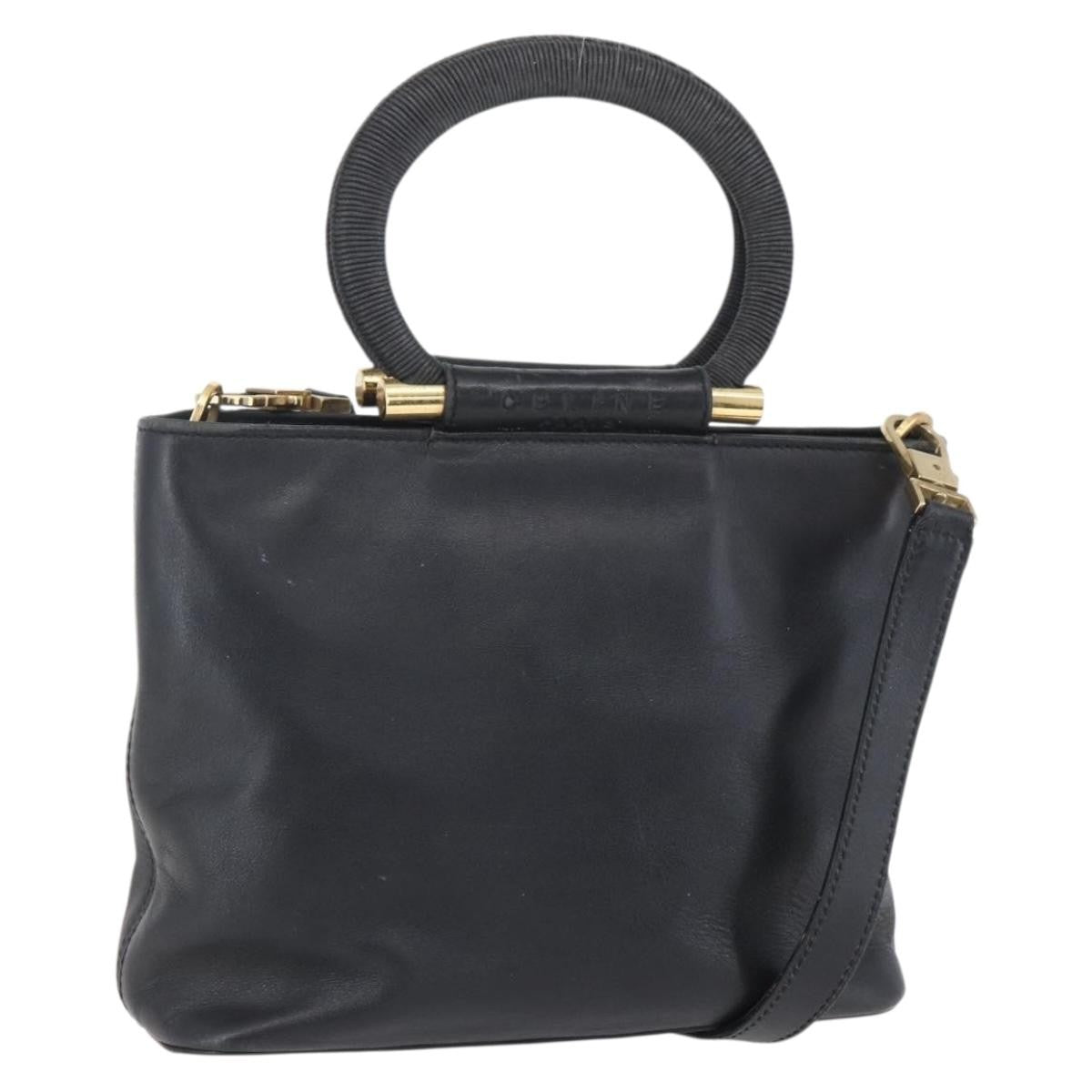 Celine Handbag Leather Black Leather Handbag