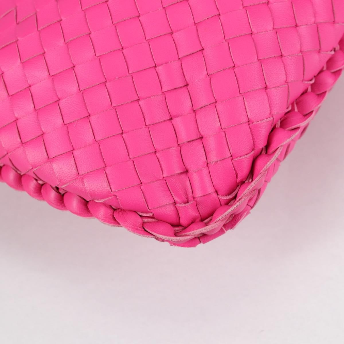 Bottega Veneta Veneta Hobo Intrecciato Nappa Pink Leather Bag