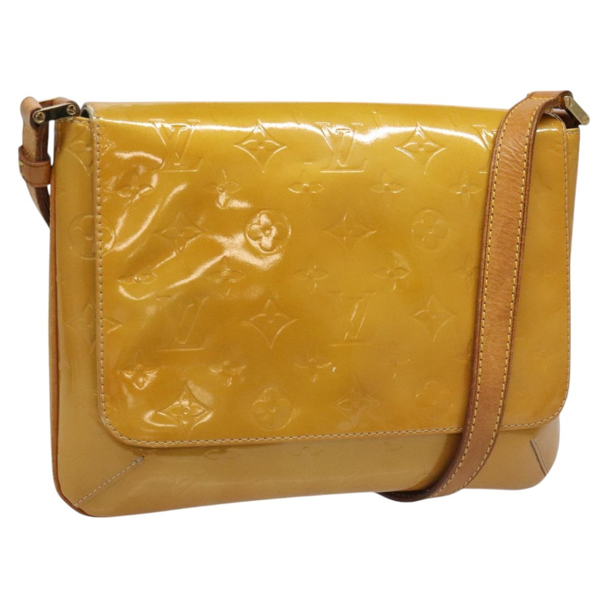 Louis Vuitton Thompson Street Handbag Monogram Vernis Beige Patent_Leather Bag