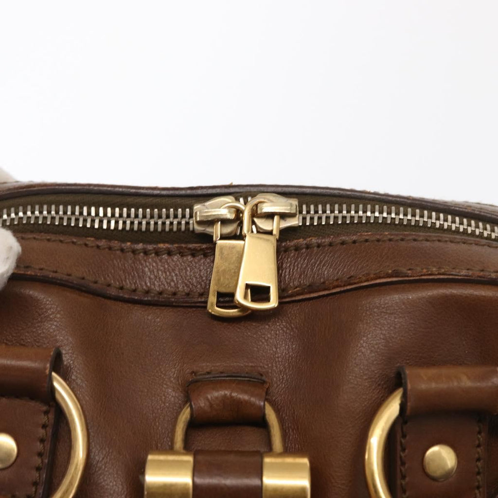 Saint Laurent Muse Dome Bag Leather Brown Leather Handbag (Pre-Owned)