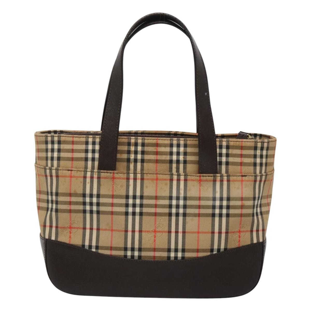 Burberry Nova Check Handbag Nova Check Canvas And Leather Beige Canvas Handbag