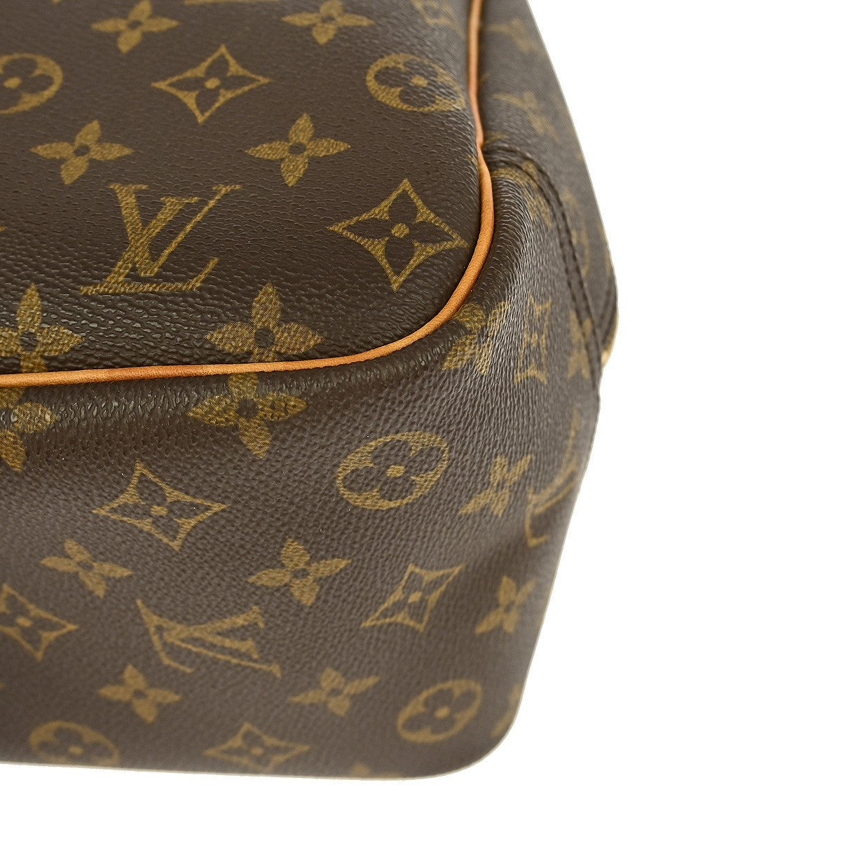 Louis Vuitton Deauville Handbag Monogram Canvas Brown Canvas Handbag