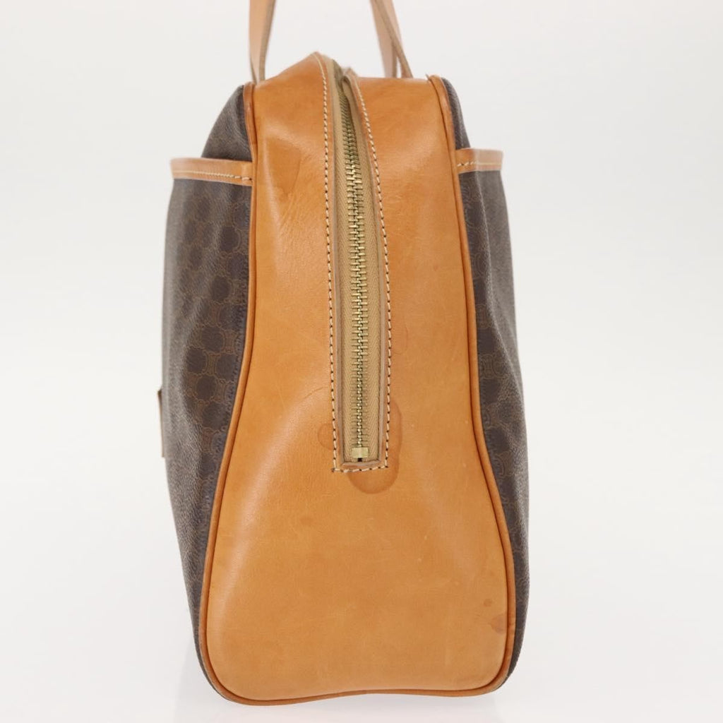 Celine Vintage Macadam Handbag Canvas And Leather Brown Canvas Handbag