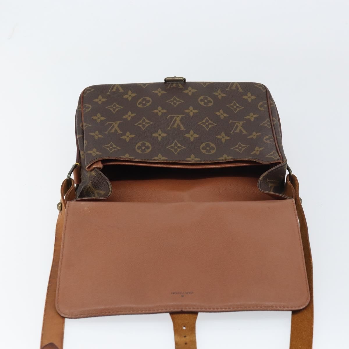 Louis Vuitton Cartouchiere Handbag Monogram Canvas Brown Canvas Shoulder Bag