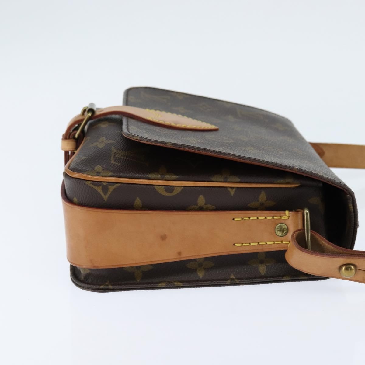 Louis Vuitton Cartouchiere Handbag Monogram Canvas Brown Canvas Shoulder Bag