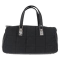 Chanel Square Stitch Boston Bag Quilted Nylon Black Nylon Travel Bag Bag