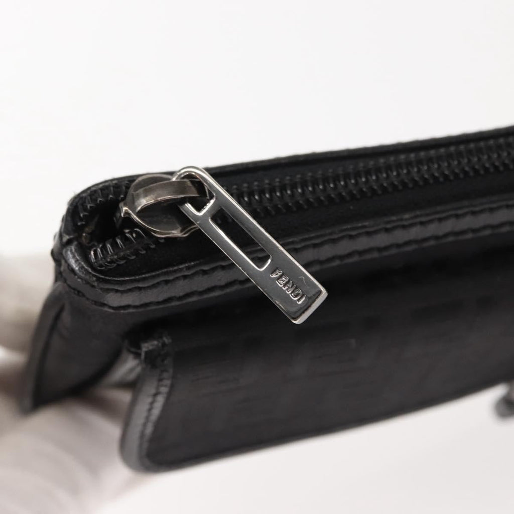 Fendi Ff Logo Pouch Canvas Black Canvas Clutche & Pouche Bag