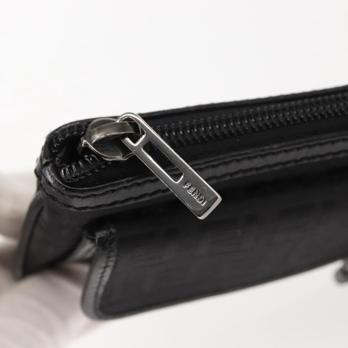 Fendi Ff Logo Pouch Canvas Black Canvas Clutche & Pouche Bag