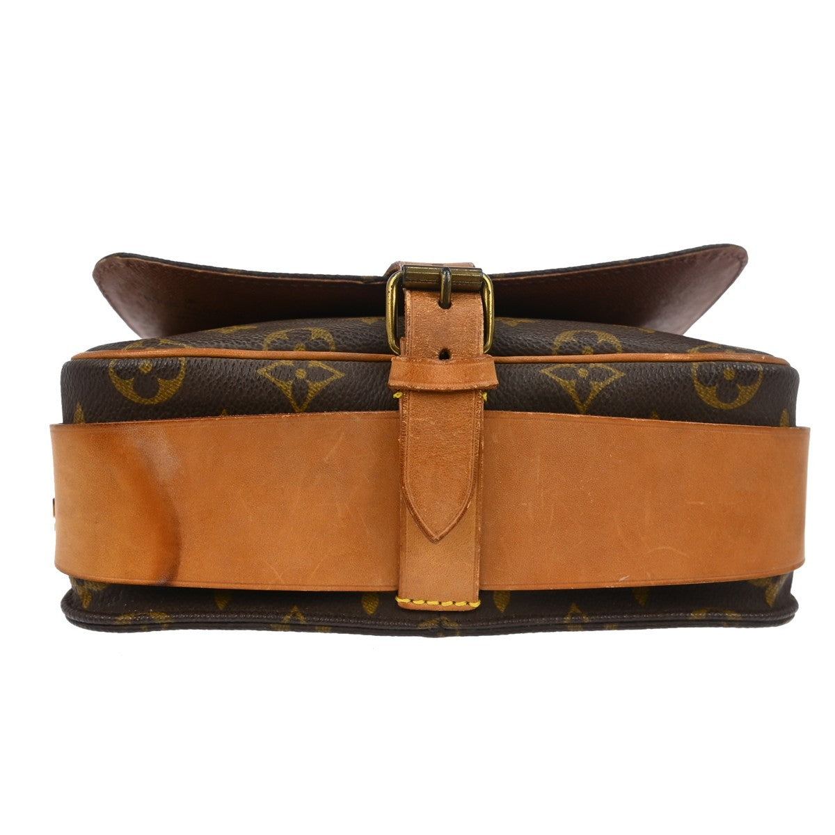 Louis Vuitton Cartouchiere Handbag Monogram Canvas Brown Canvas Crossbody Bag