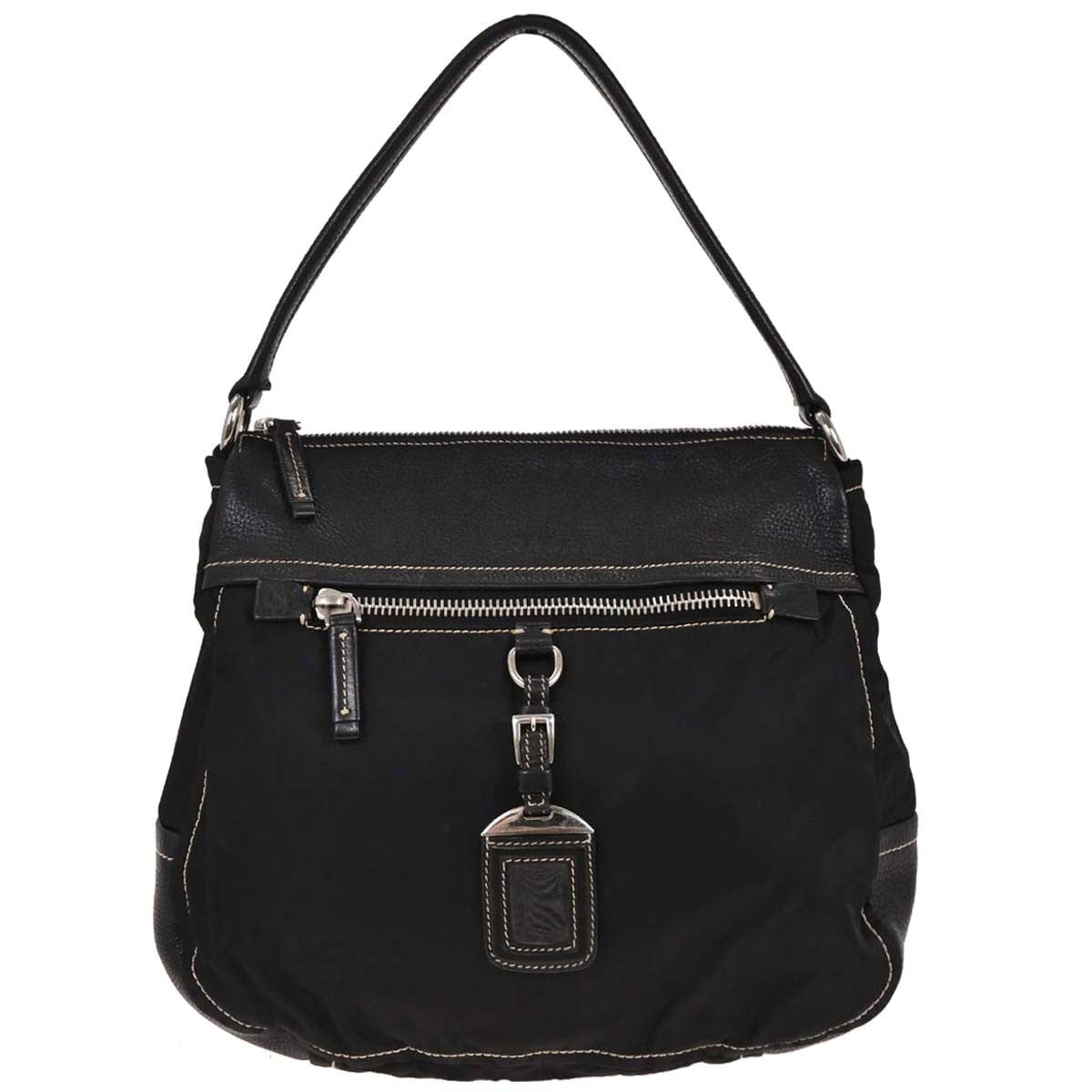Prada Vintage Shoulder Bag Nylon And Leather Black Nylon Shoulder Bag Bag