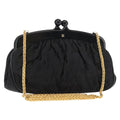 Chanel Chain Clutch Canvas And Leather Black Satin Shoulder Bag Bag