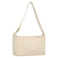 Chanel Chocolate Bar Cc Shoulder Bag Quilted Leather White Leather Shoulder Bag Bag