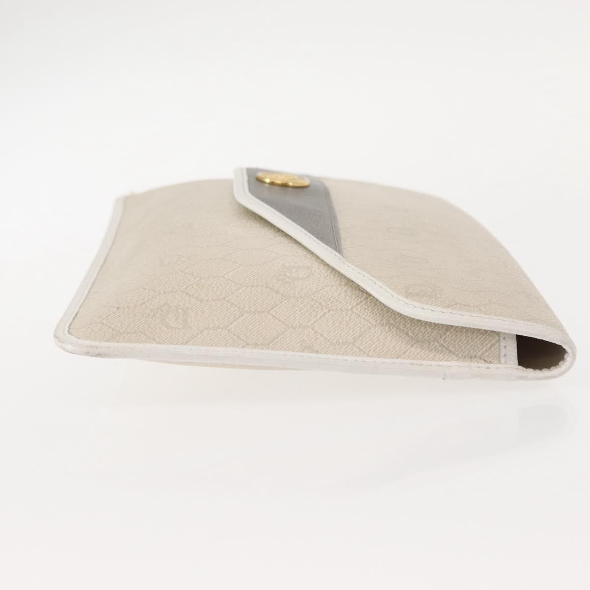 Christian Dior Vintage Honeycomb Clutch Canvas White Canvas Clutche & Pouche Bag (Pre-Owned)