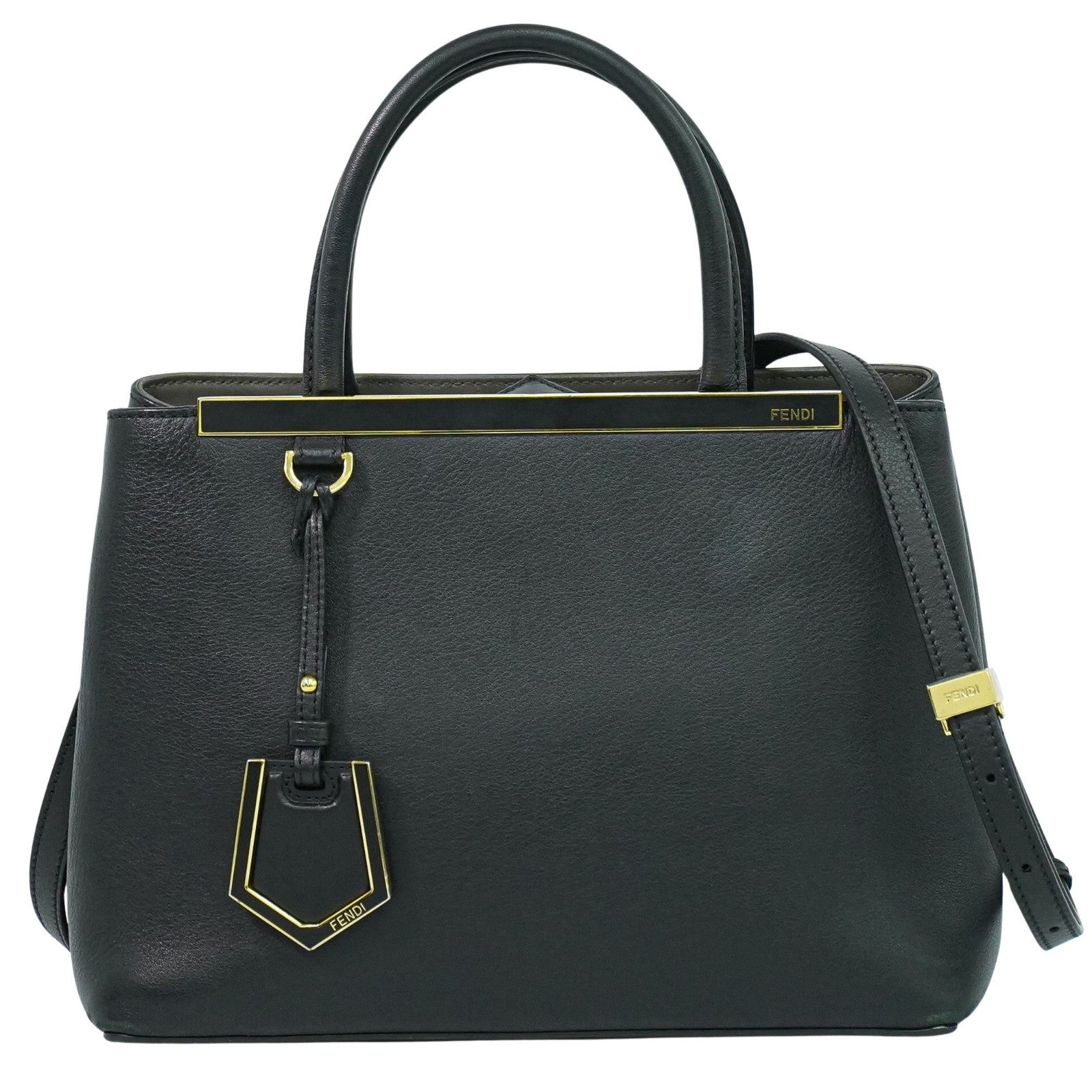 Fendi 2Jours Bag Leather Black Leather Handbag