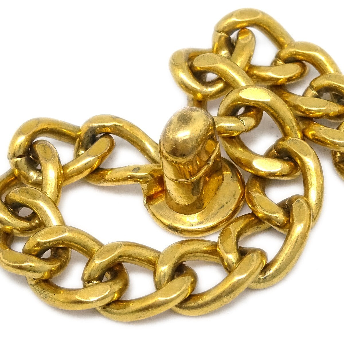 Chanel Vintage Cc Turnlock Chain Bracelet Metal Gold Gold_Plated Bracelet Jewelry