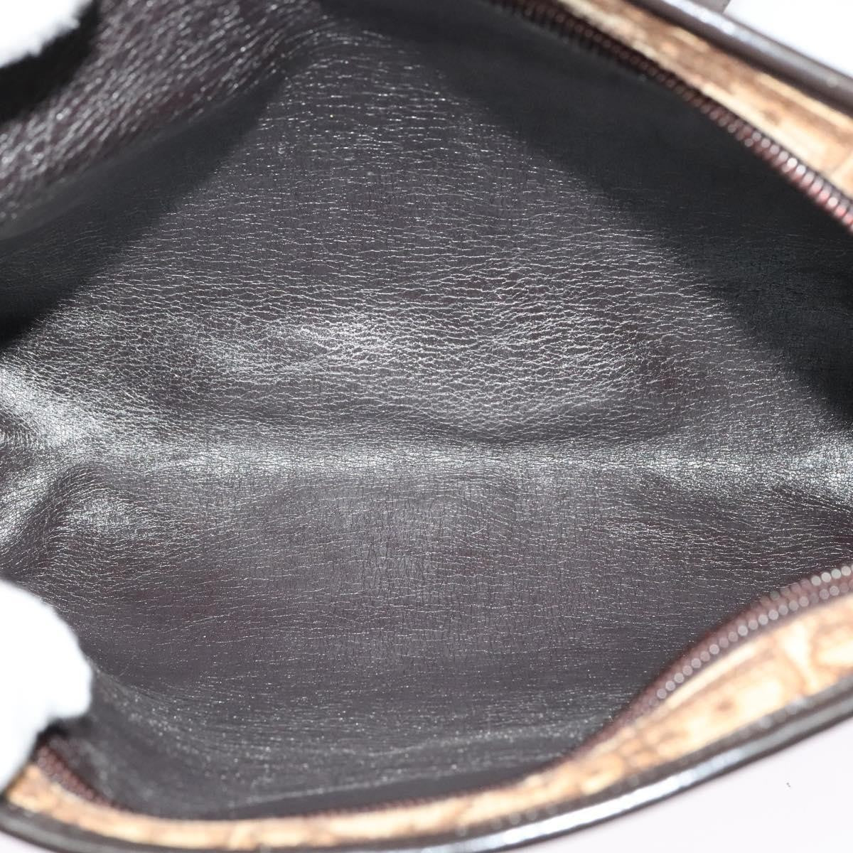 Christian Dior Vintage Trotter Shoulder Bag Canvas Brown Canvas Bag (Pre-Owned)