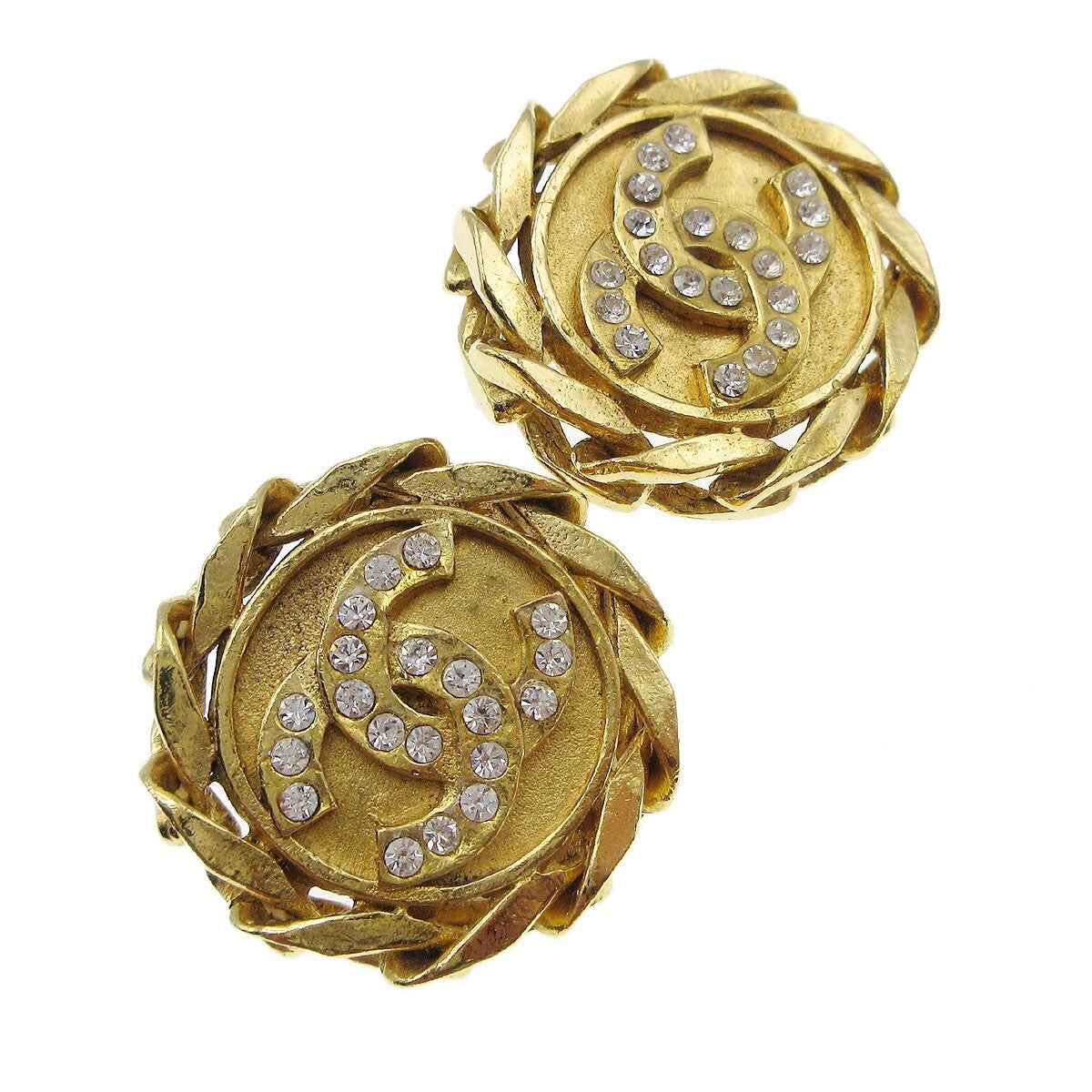 Chanel Cc Button Clip-On Earrings Metal With Faux Pearl Gold Gold_Plated Earrings Jewelry