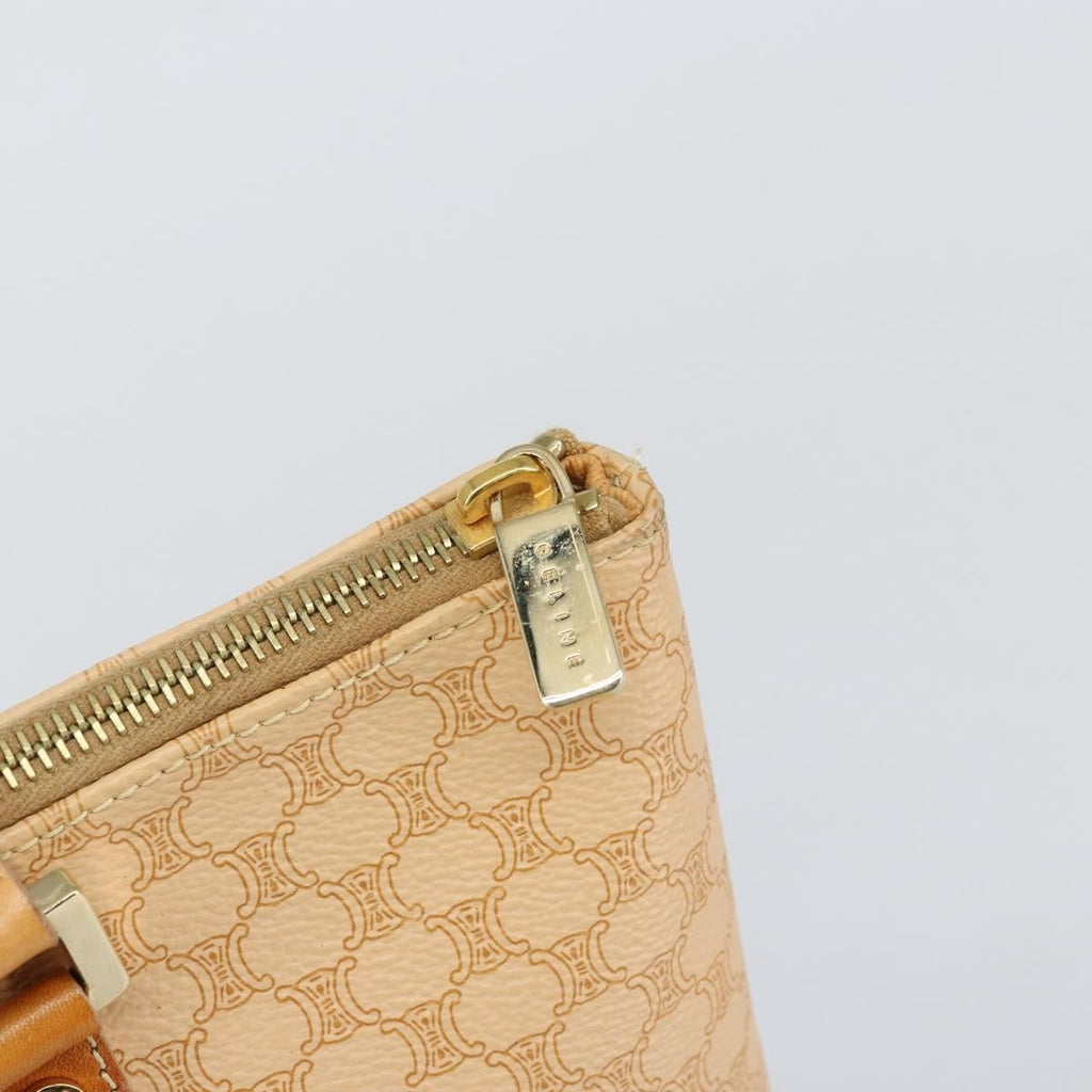 Celine Vintage Macadam Tote Bag Canvas And Leather Beige Canvas Tote Bag Bag