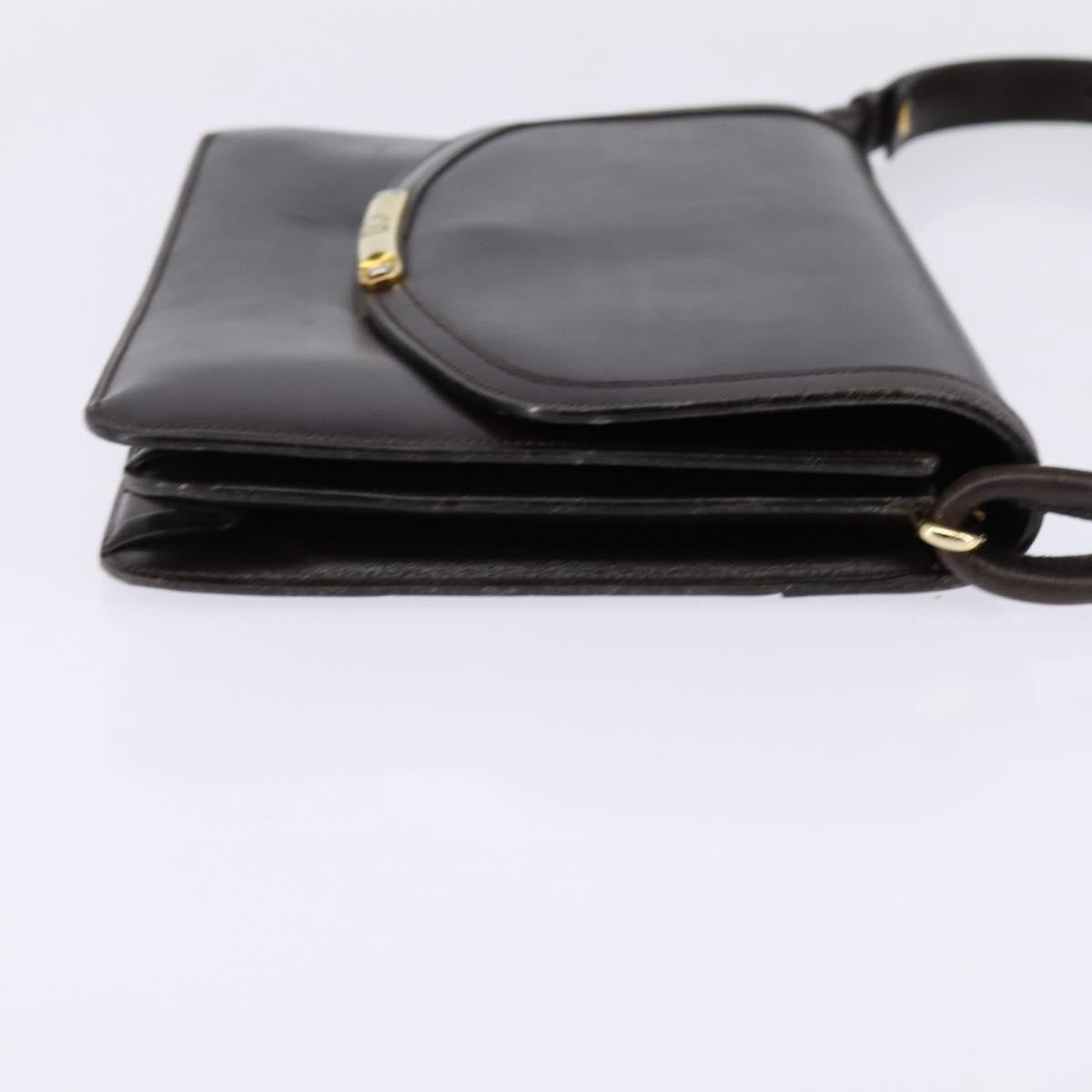 Christian Dior Flap Shoulder Bag Leather Brown Leather Shoulder Bag Bag (Pre-Owned)