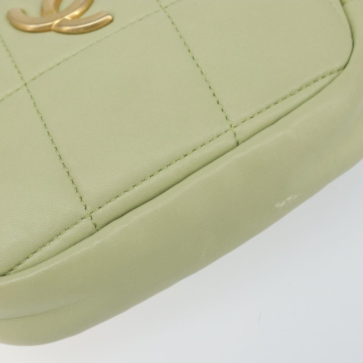 Chanel Diamond Chain Crossbody Bag Quilted Lambskin Green Leather Shoulder Bag Bag