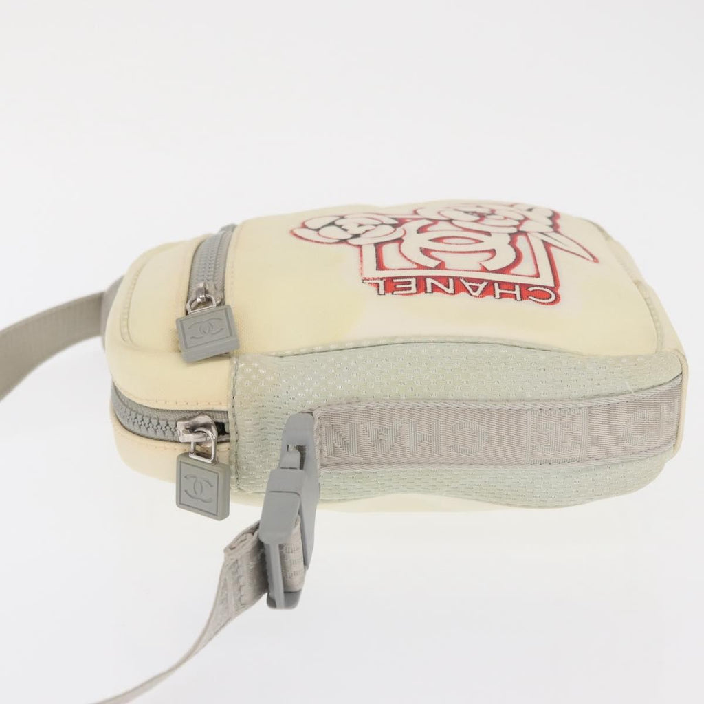 Chanel Sport Line Camera Crossbody Bag Nylon White Nylon Shoulder Bag Bag