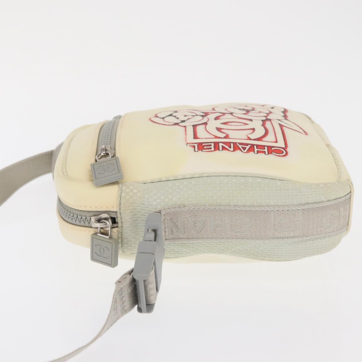 Chanel Sport Line Camera Crossbody Bag Nylon White Nylon Shoulder Bag Bag