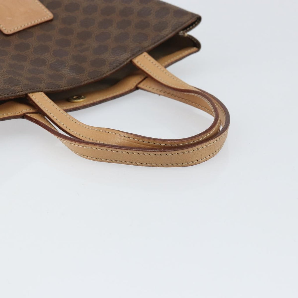 Celine Vintage Macadam Tote Bag Canvas And Leather Brown Canvas Tote Bag Bag
