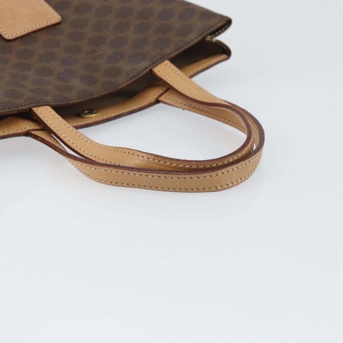 Celine Vintage Macadam Tote Bag Canvas And Leather Brown Canvas Tote Bag Bag