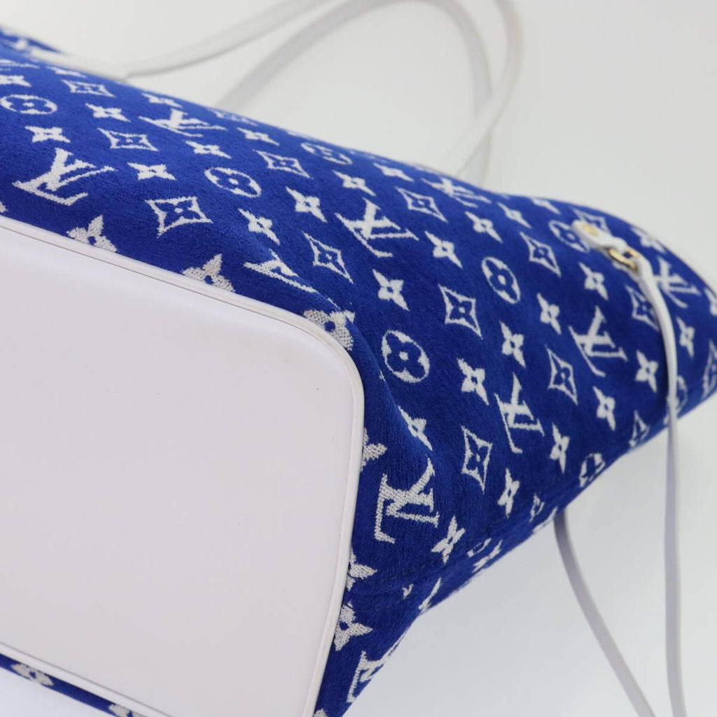 Louis Vuitton Neverfull Nm Tote Lv Match Monogram Jacquard Velvet Blue Velvet Tote Bag