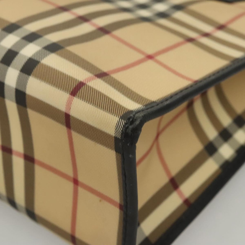 Burberry Nova Check Tote Canvas Check Pattern Beige Canvas Tote Bag