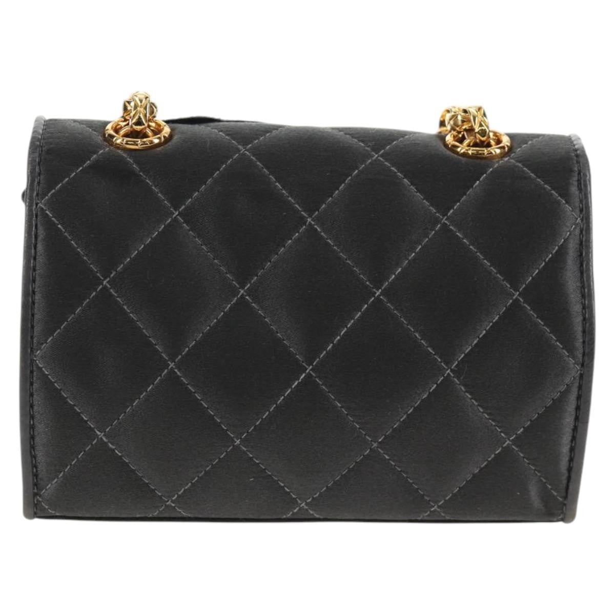 Chanel Vintage Camellia Flap Bag Satin Gray Satin Clutche & Pouche Bag