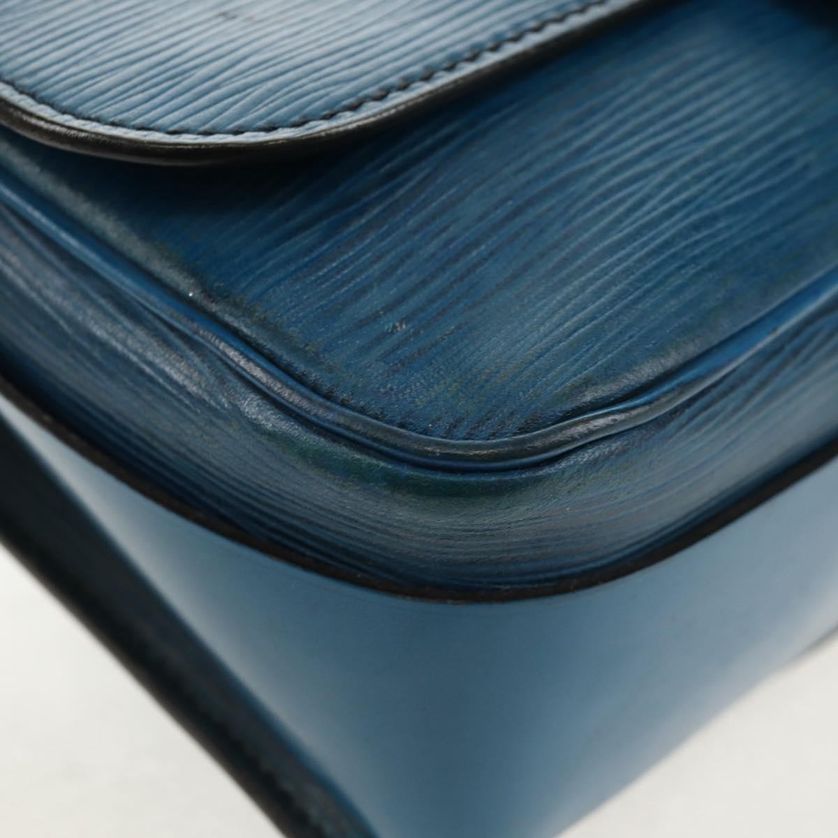 Louis Vuitton Cartouchiere Handbag Epi Leather Blue Leather Shoulder Bag