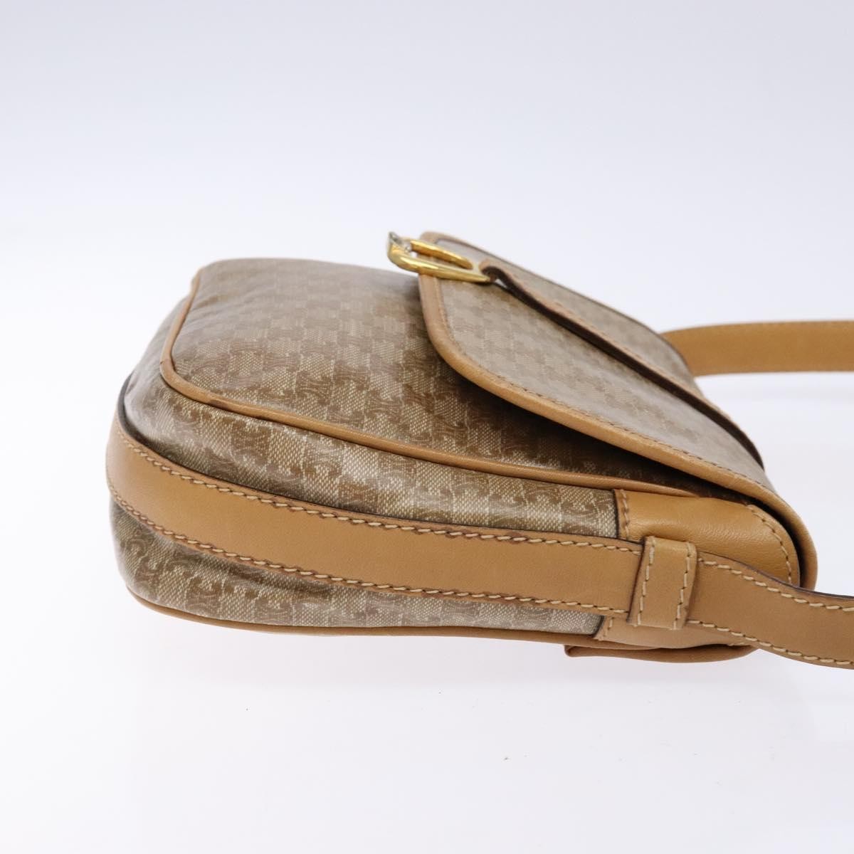 Celine Macadam Shoulder Bag Pvc Leather Beige Canvas Bag