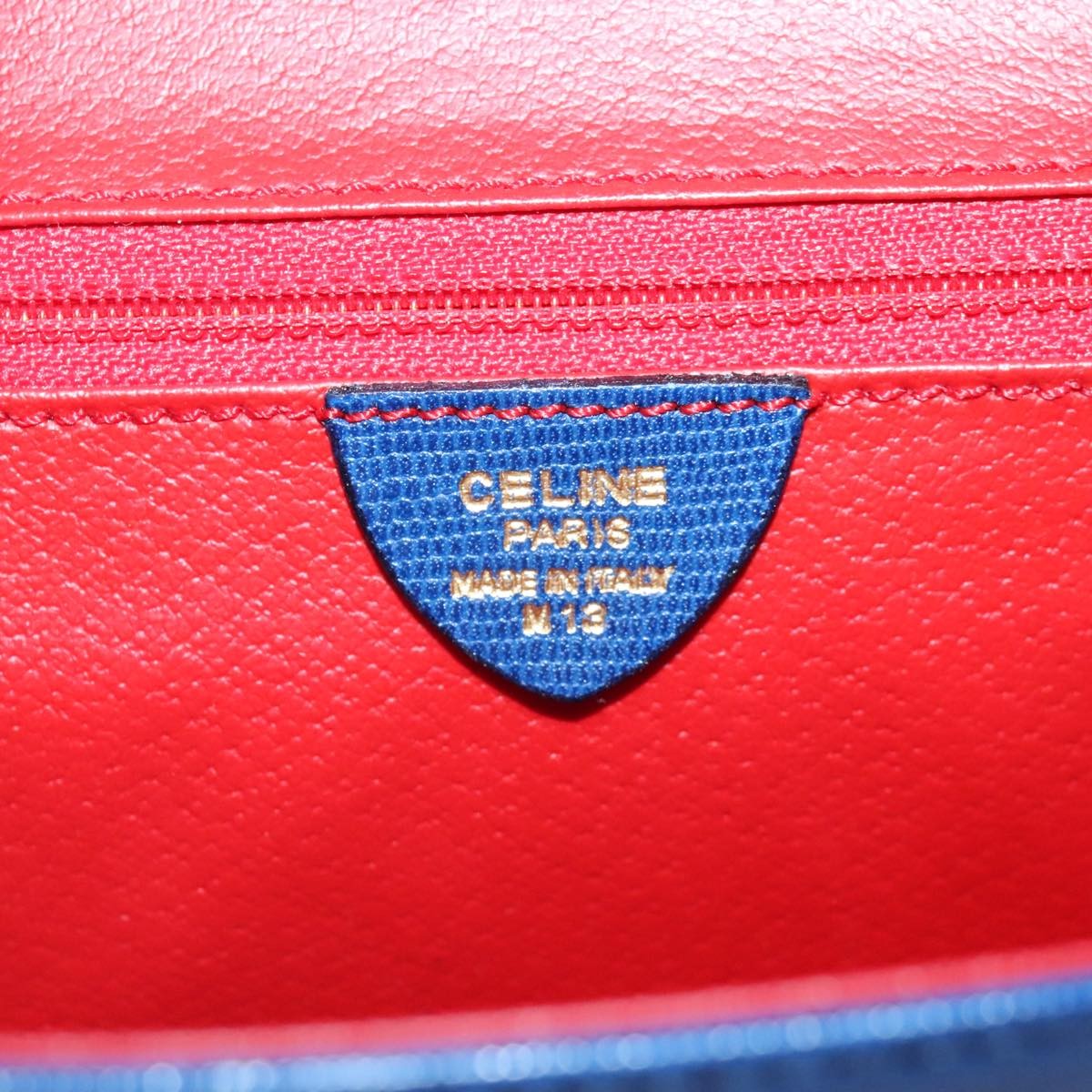 Celine Vintage Circle Logo Crossbody Bag Leather Blue Leather Shoulder Bag Bag
