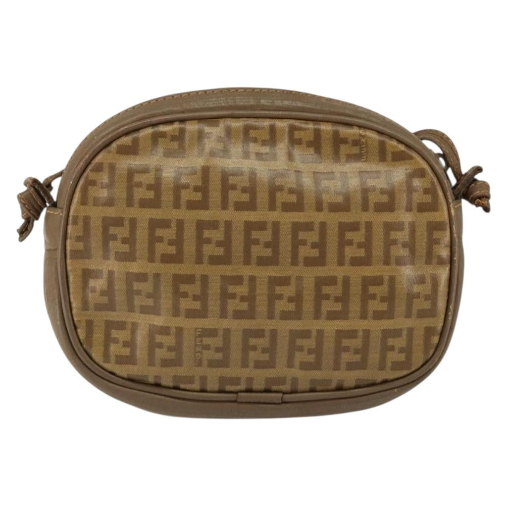 Fendi Zucchino Canvas Beige Canvas Shoulder Bag Bag