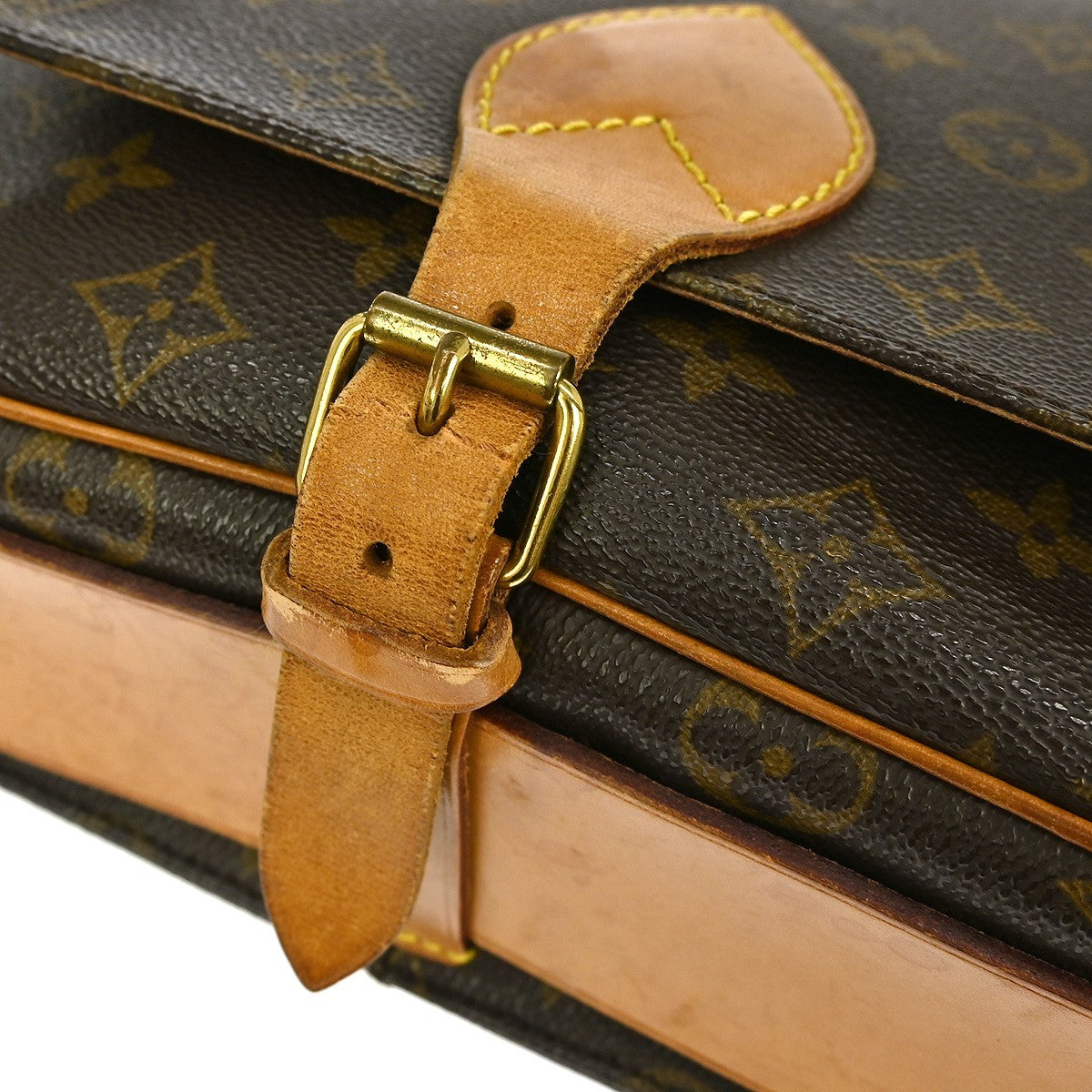 Louis Vuitton Cartouchiere Handbag Monogram Canvas Brown Canvas Shoulder Bag