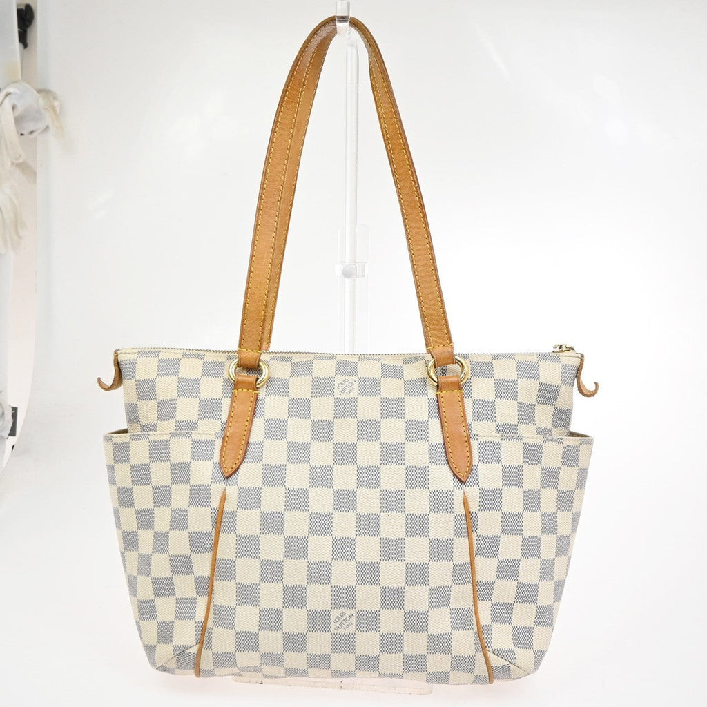 Louis Vuitton Totally Handbag Damier Azur White Canvas Shoulder Bag