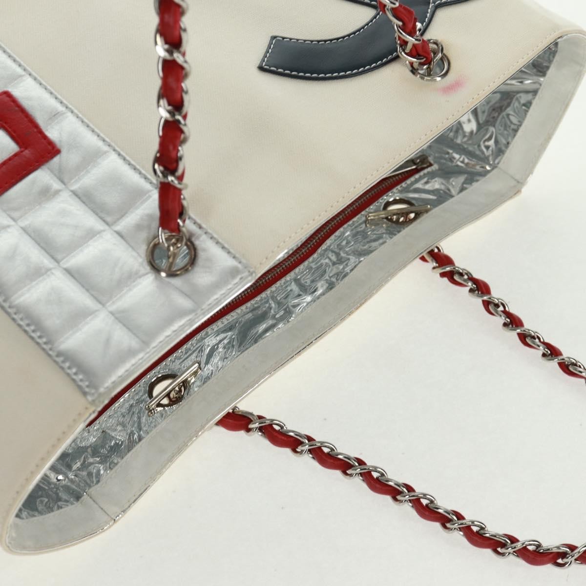 Chanel No.5 Tote Canvas And Leather White Canvas Tote Bag Bag