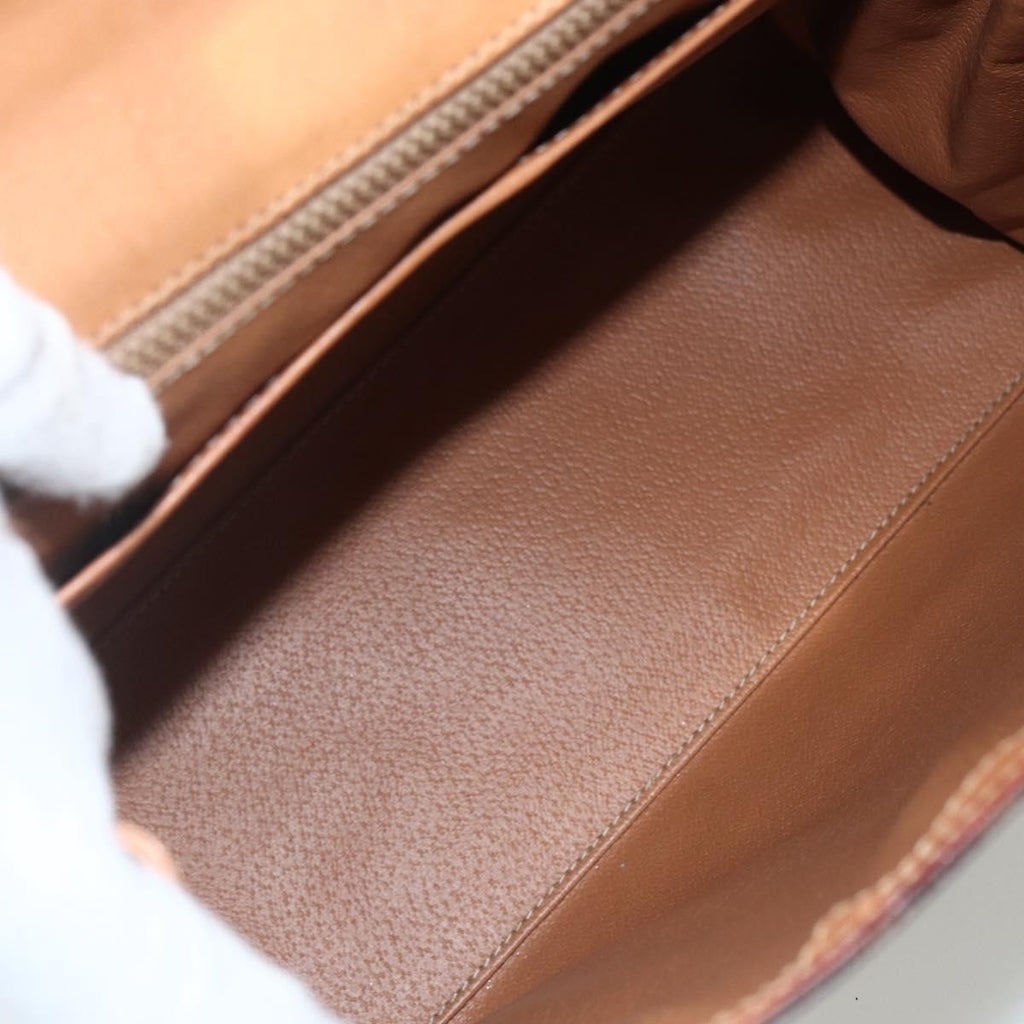 Celine Vintage Macadam Handbag Canvas And Leather Brown Canvas Handbag
